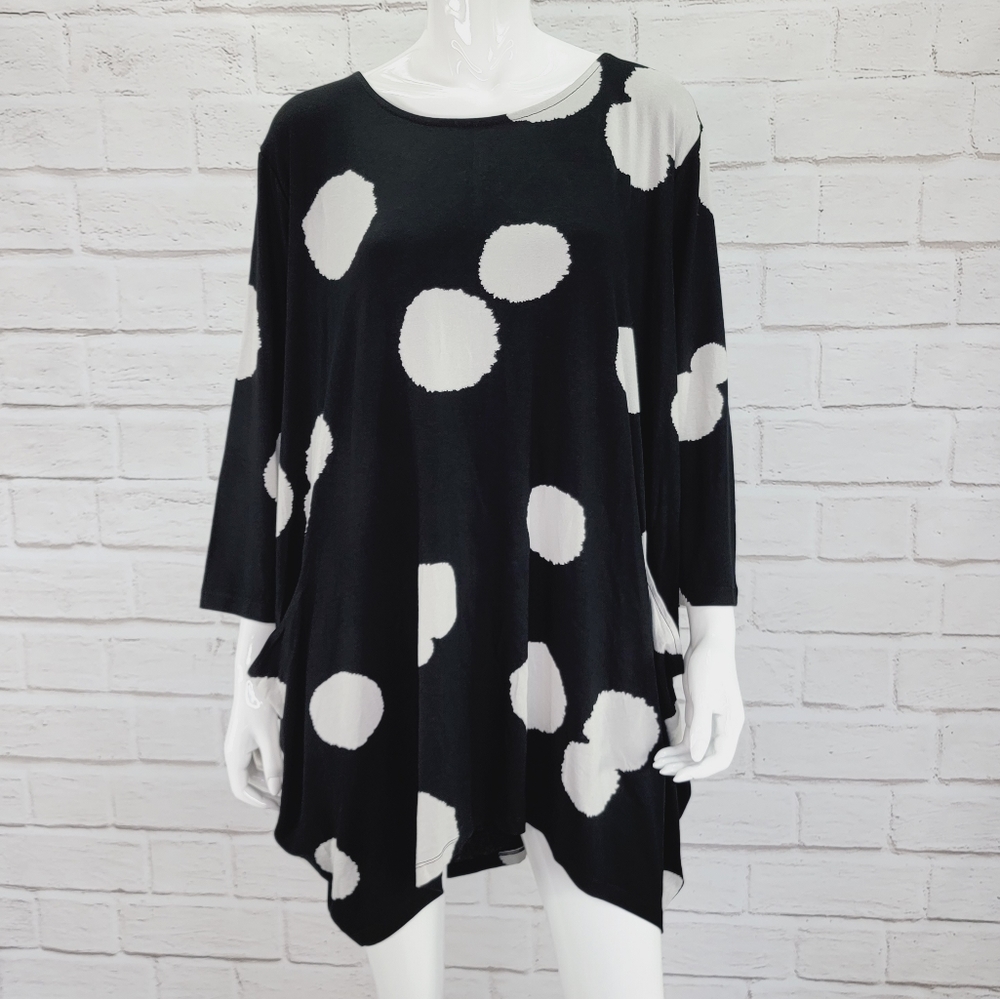 Alembika Spot Cocoon Top Blk/Wht  Size:5 NWOT! ST440B!